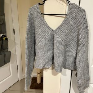 Cropped knit sweater